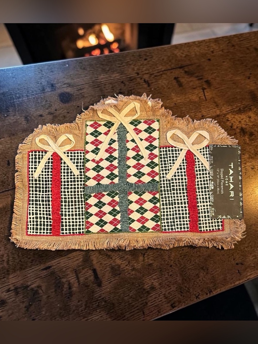 Tahari Festive Plaid Placemats.